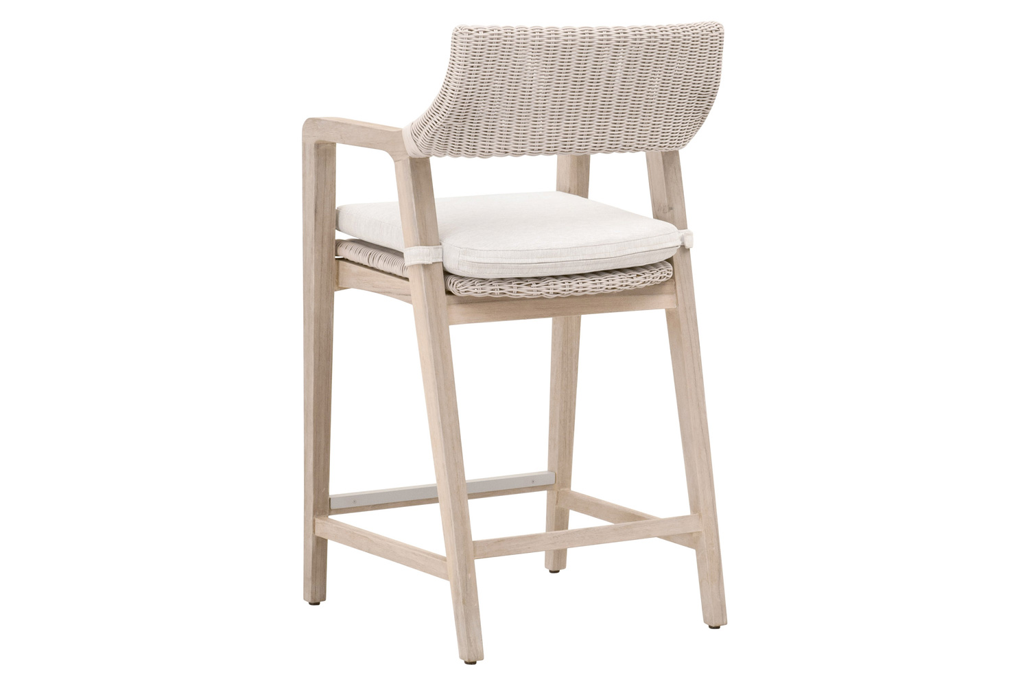 Essentials Woven Lucia Outdoor Counter Stool - Pure White Synthetic Loom