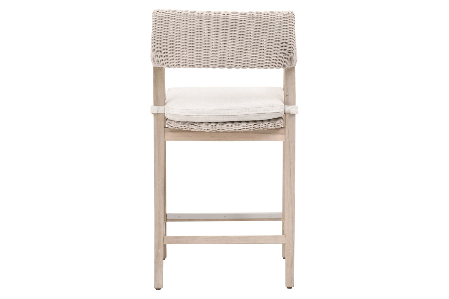 Essentials Woven Lucia Outdoor Counter Stool - Pure White Synthetic Loom