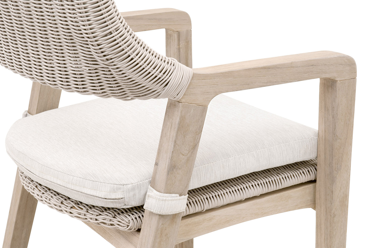 Essentials Woven Lucia Outdoor Counter Stool - Pure White Synthetic Loom