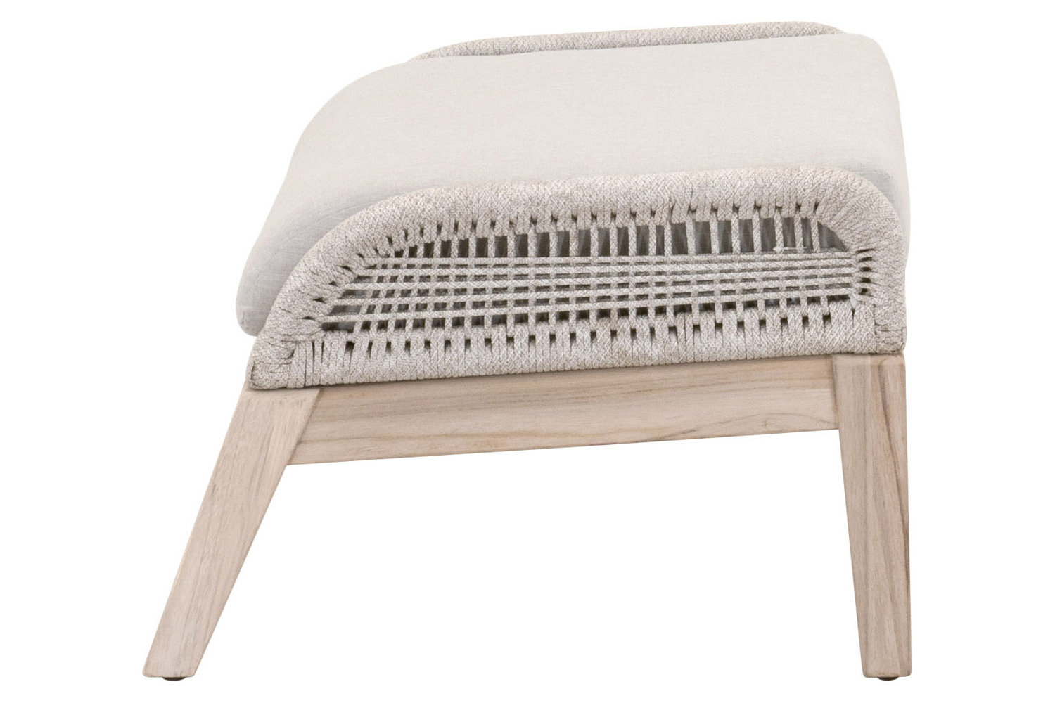 Essentials Woven Loom Outdoor Footstool - Taupe