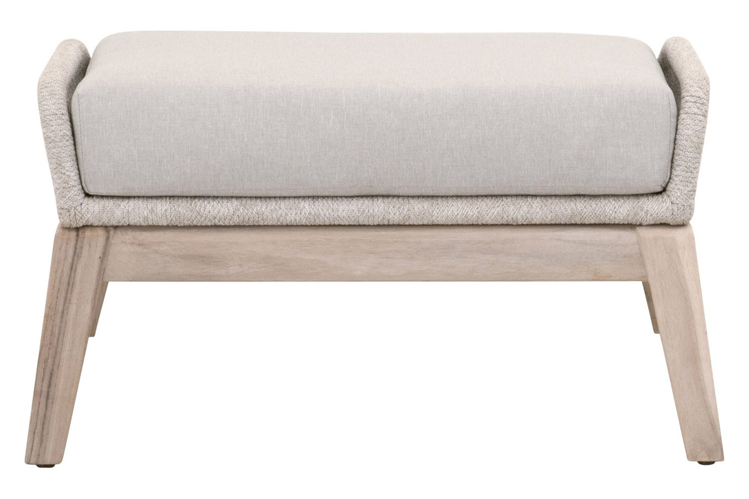 Essentials Woven Loom Outdoor Footstool - Taupe