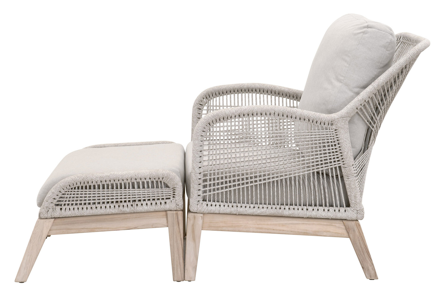 Essentials Woven Loom Outdoor Footstool - Taupe