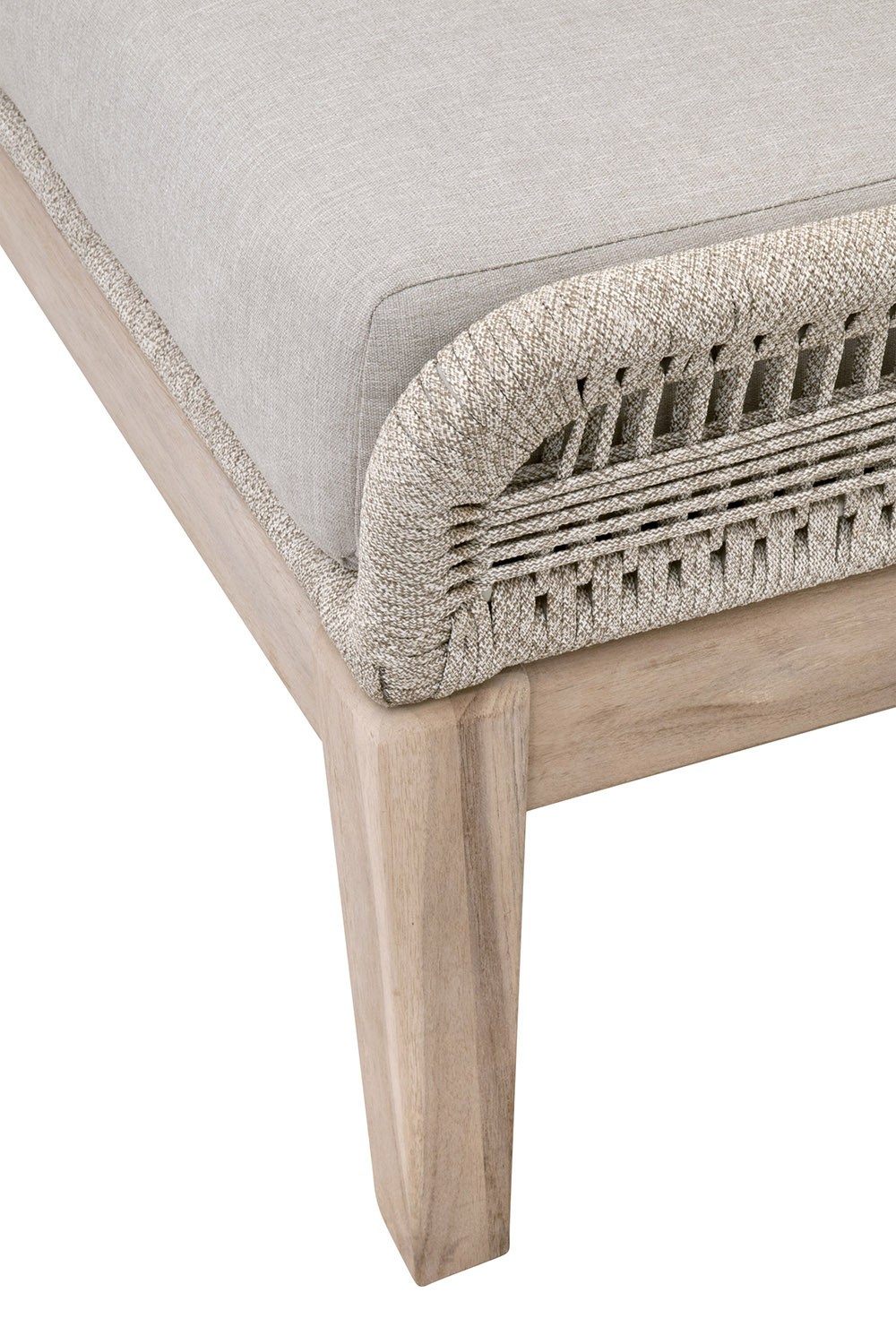 Essentials Woven Loom Outdoor Footstool - Taupe