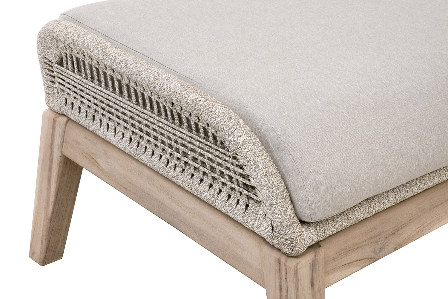 Essentials Woven Loom Outdoor Footstool - Taupe