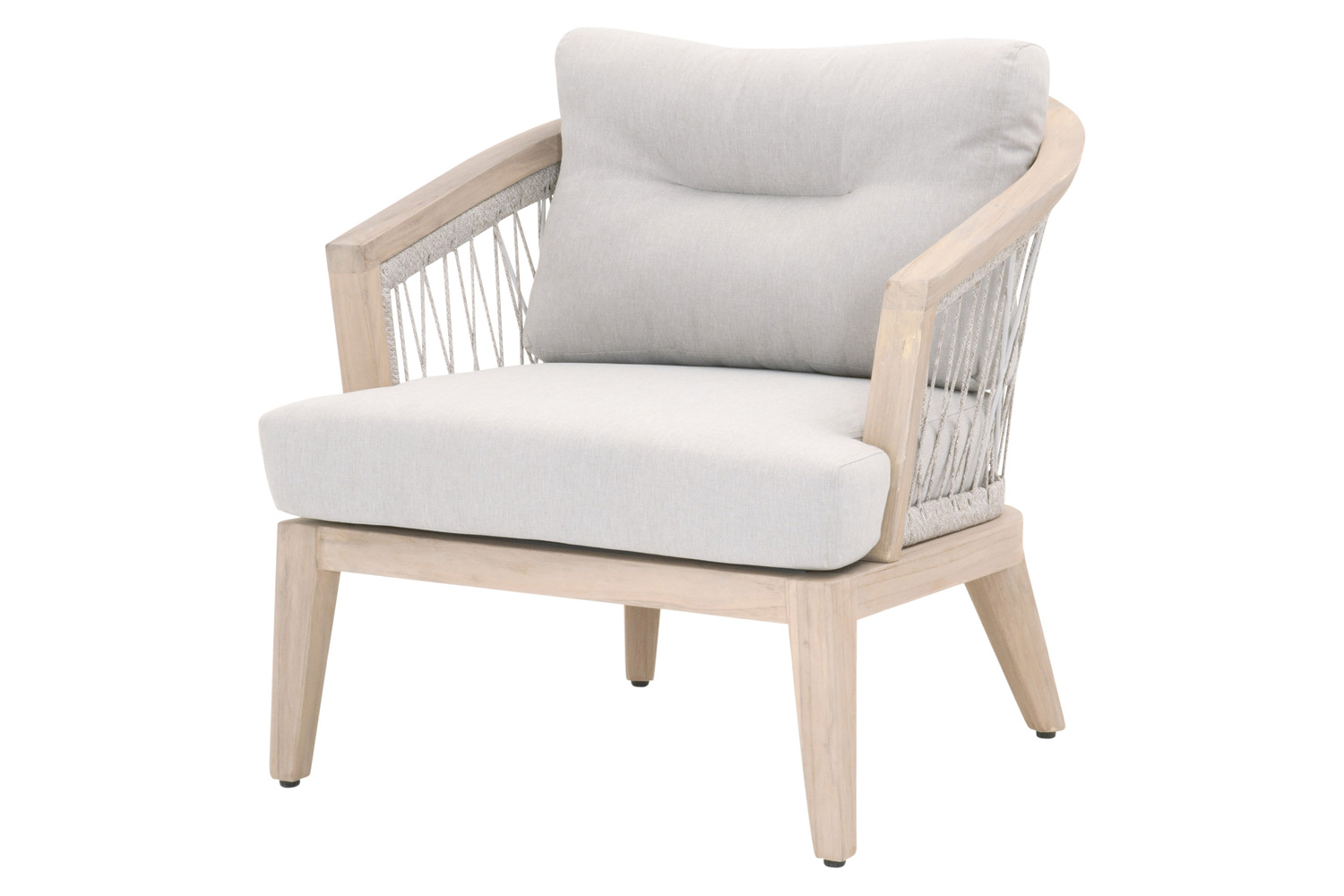 Essentials - Woven Web Outdoor Club Chair in Taupe White