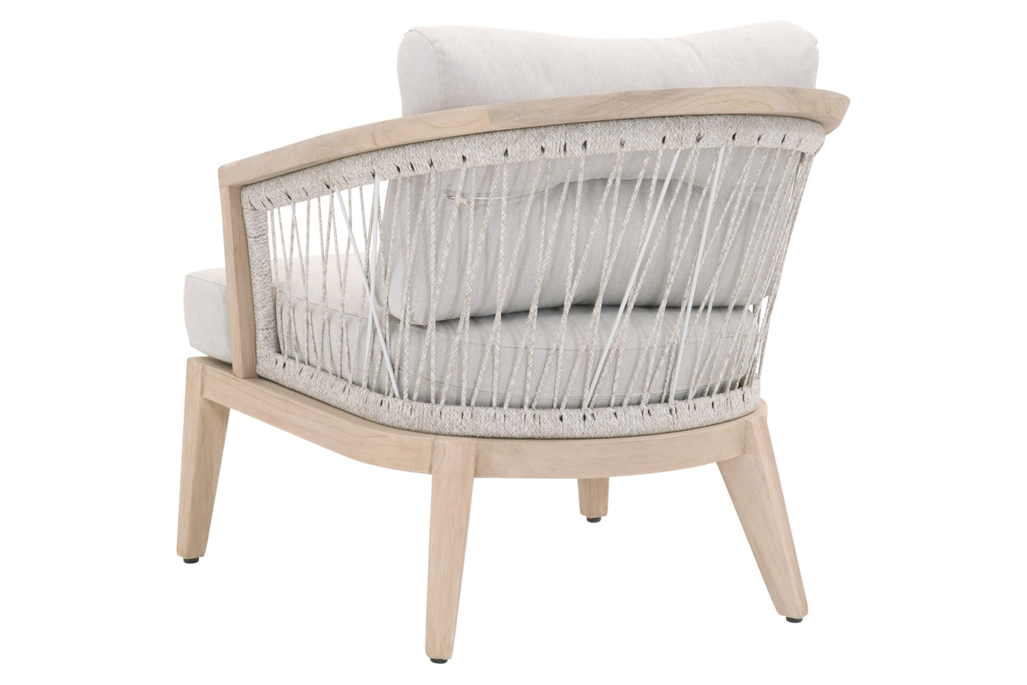 Essentials - Woven Web Outdoor Club Chair in Taupe White