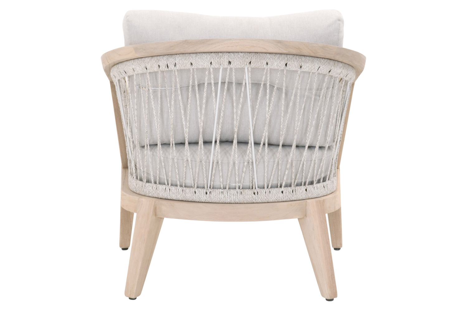 Essentials - Woven Web Outdoor Club Chair in Taupe White