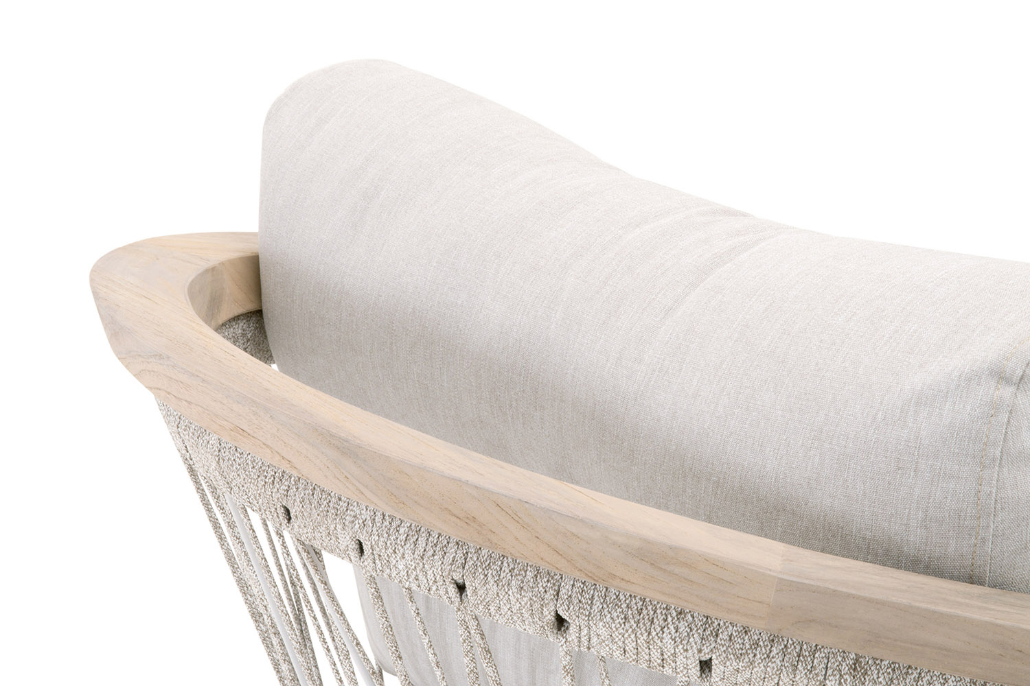 Essentials - Woven Web Outdoor Club Chair in Taupe White