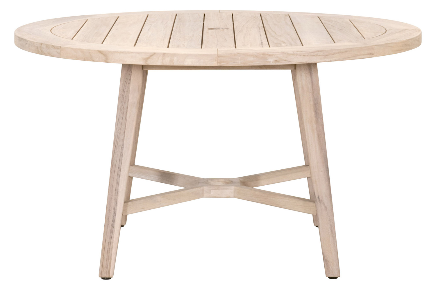 Essentials - Woven Carmel Outdoor 54" Round Dining Table in Gray Teak