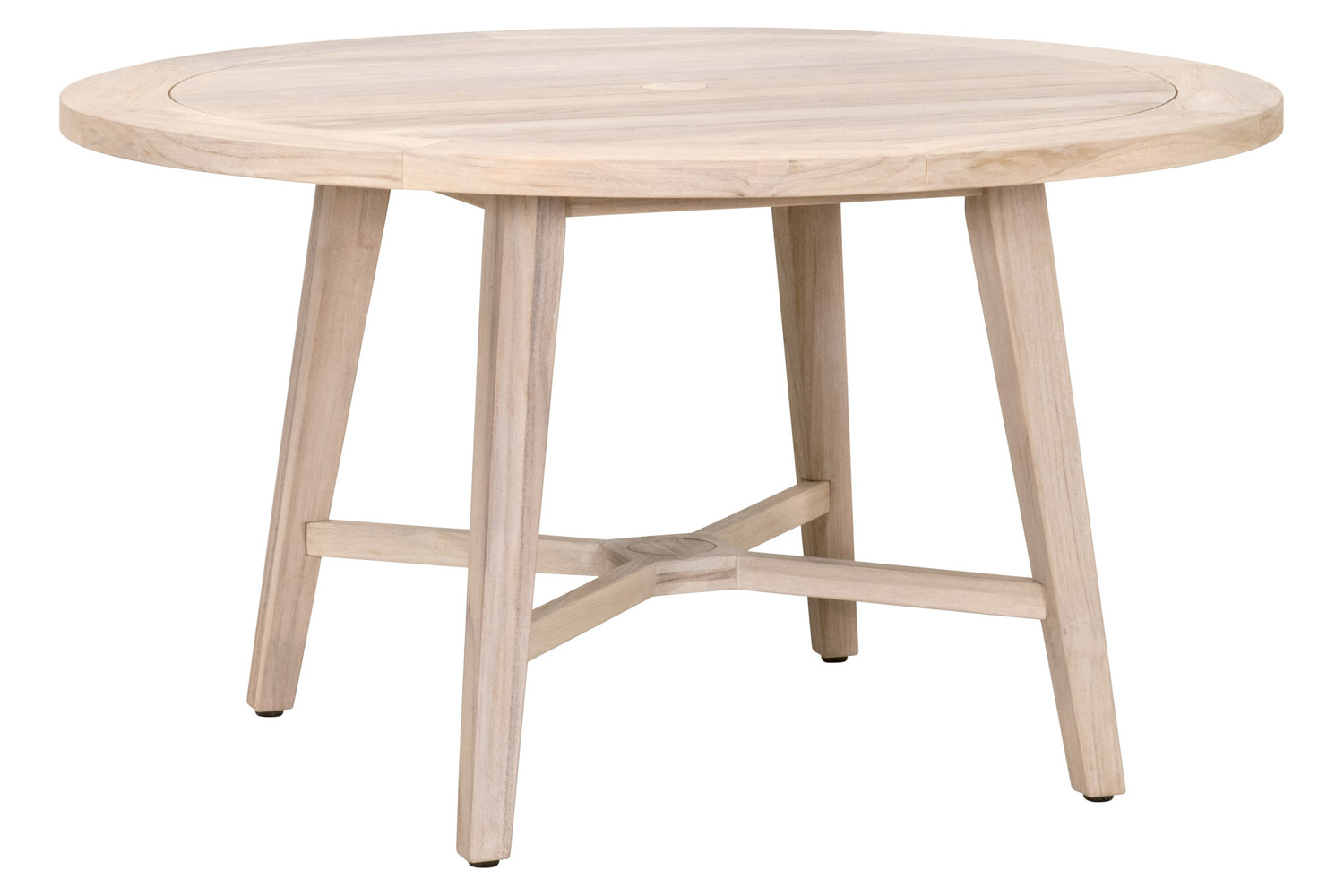 Essentials - Woven Carmel Outdoor 54" Round Dining Table in Gray Teak