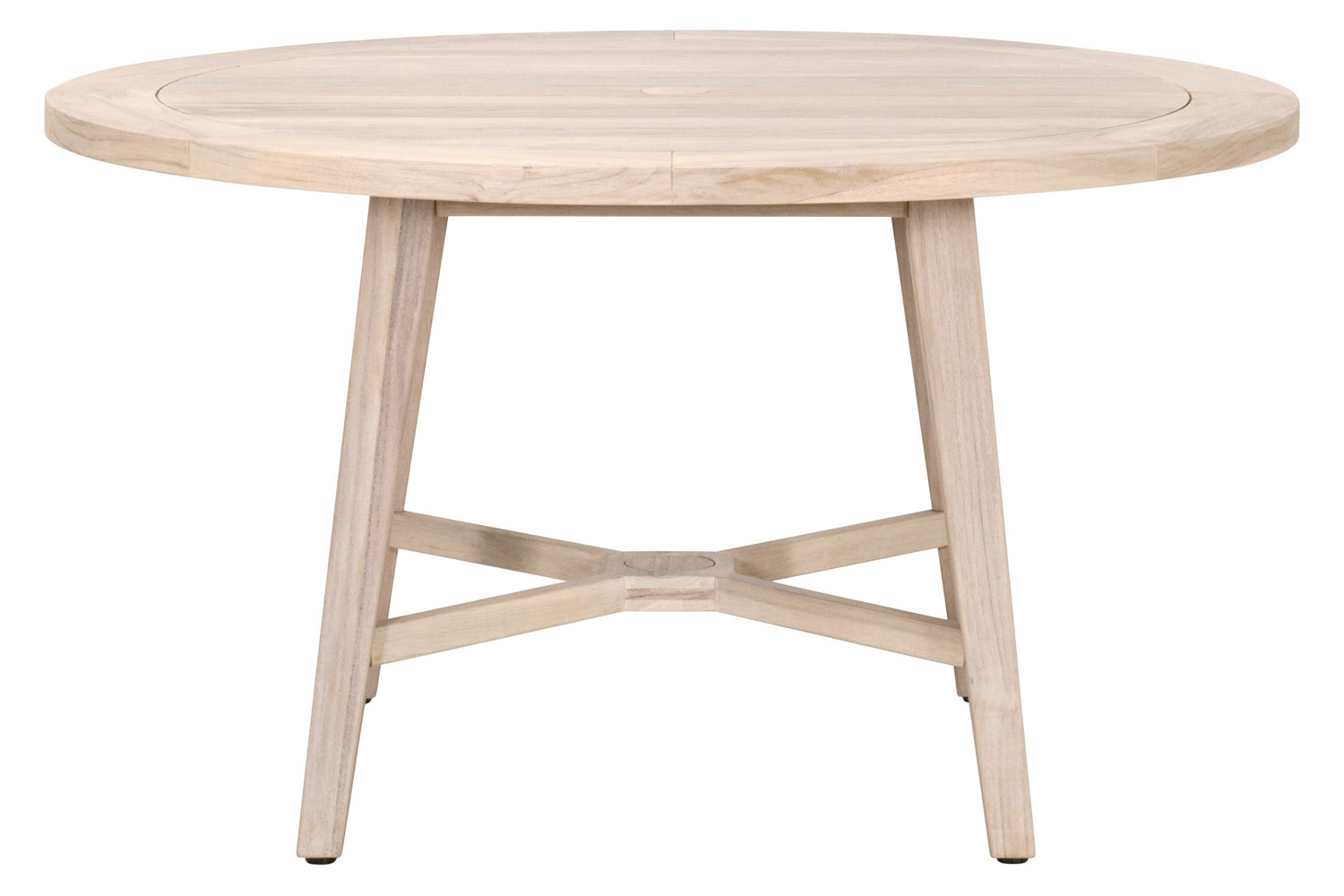 Essentials - Woven Carmel Outdoor 54" Round Dining Table in Gray Teak