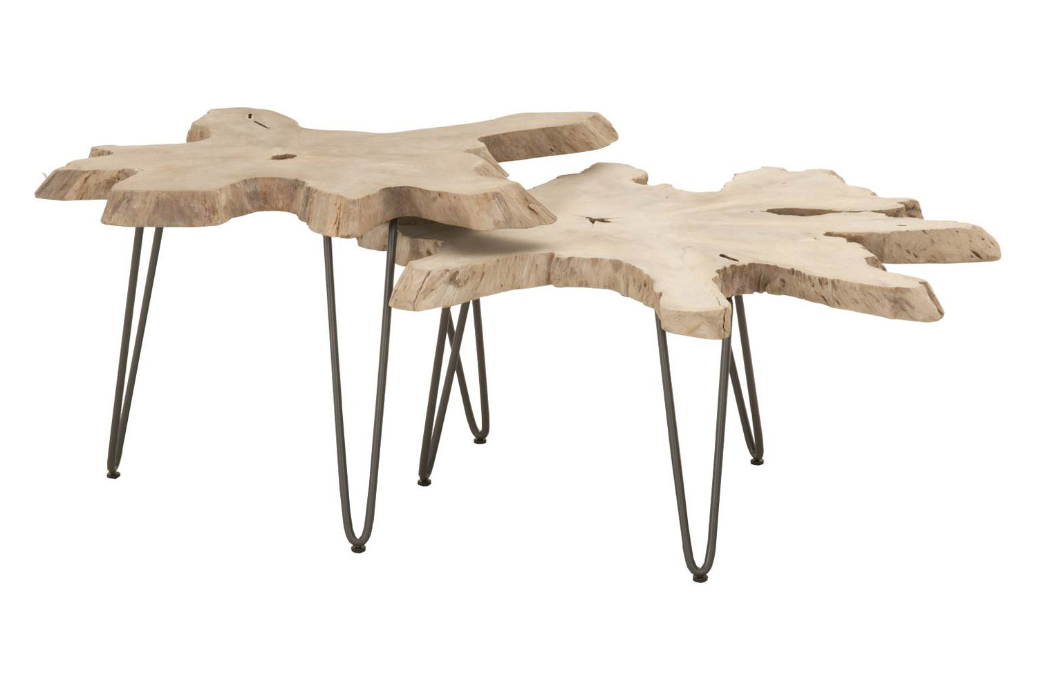 Essentials - Woven Drift Nesting Coffee Table in Gray Teak