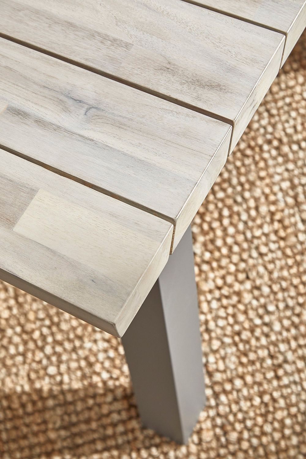 Essentials - Woven Diego Outdoor Dining Table Top in Gray Teak