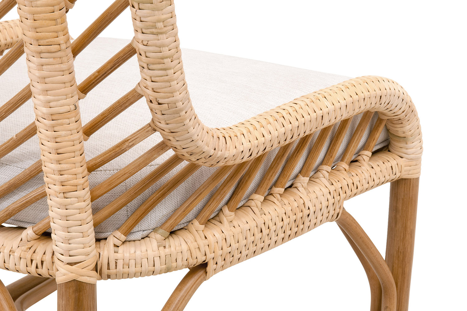 Essentials Woven Laguna Dining Chair, Set of 2 - Natural Sanded Peel White Speckle