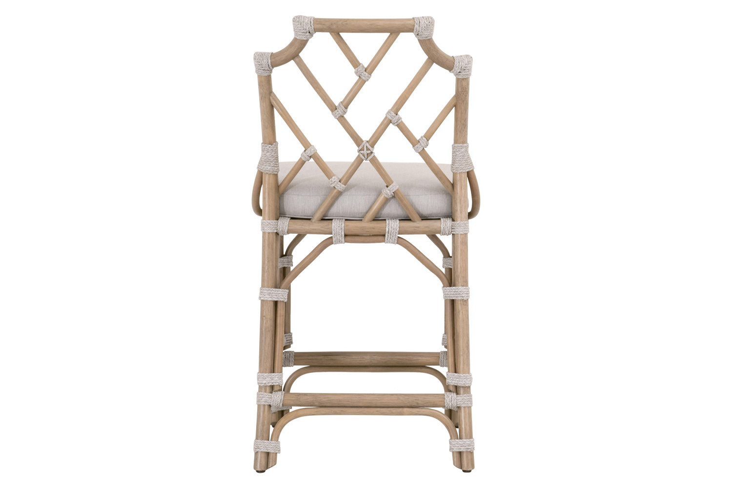 Essentials - Woven Bayview Counter Stool in Old Gray Rattan Pumice White Taupe