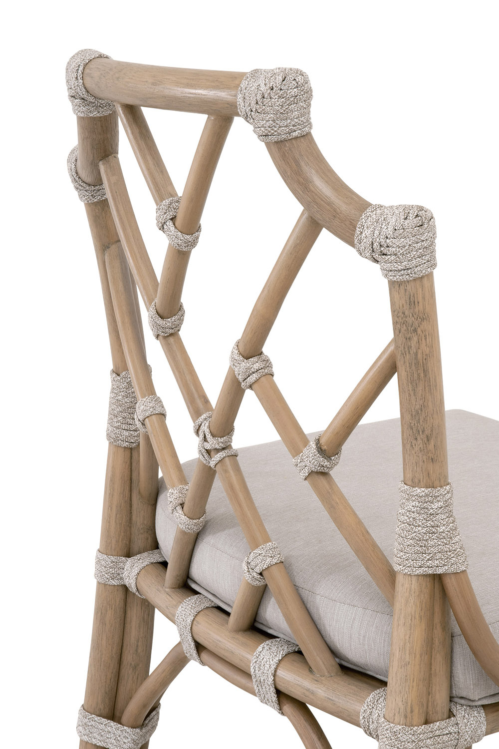 Essentials - Woven Bayview Counter Stool in Old Gray Rattan Pumice White Taupe