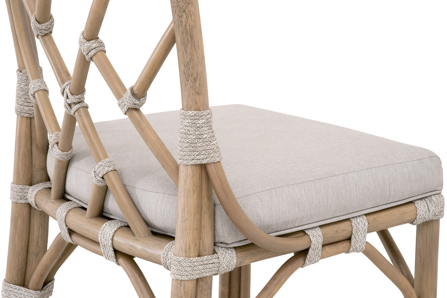 Essentials - Woven Bayview Counter Stool in Old Gray Rattan Pumice White Taupe