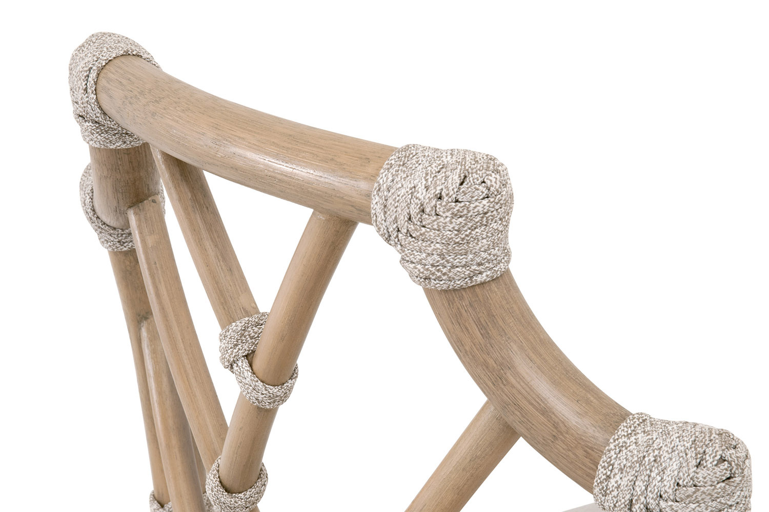 Essentials - Woven Bayview Counter Stool in Old Gray Rattan Pumice White Taupe