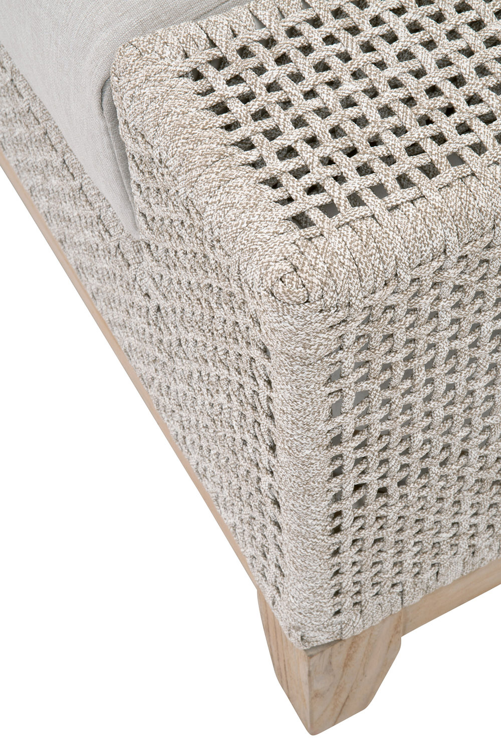 Essentials - Woven Tropez Outdoor Ottoman in Natural Gray