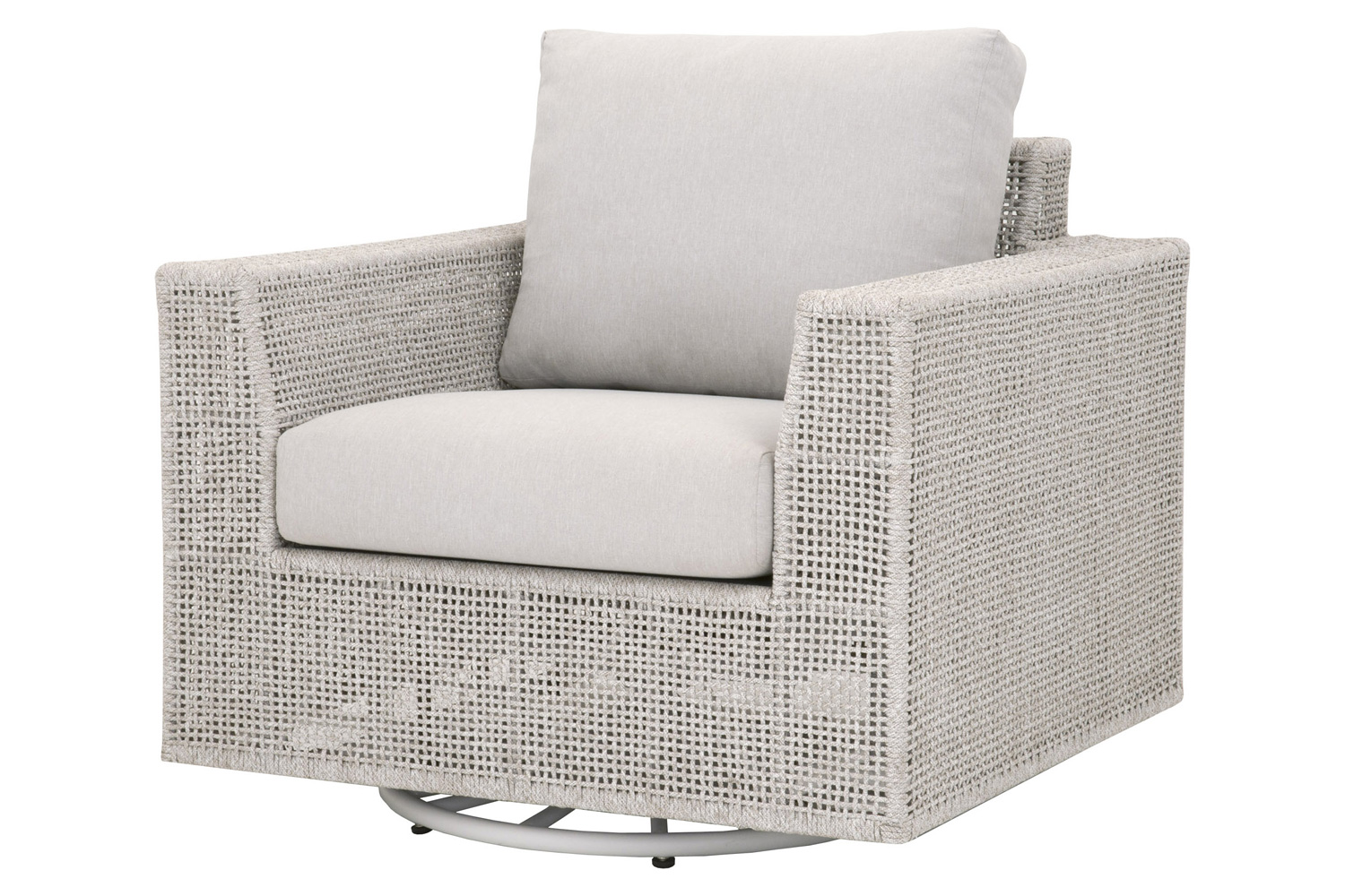 Essentials - Woven Tropez Outdoor Swivel Rocker Sofa Chair in Taupe