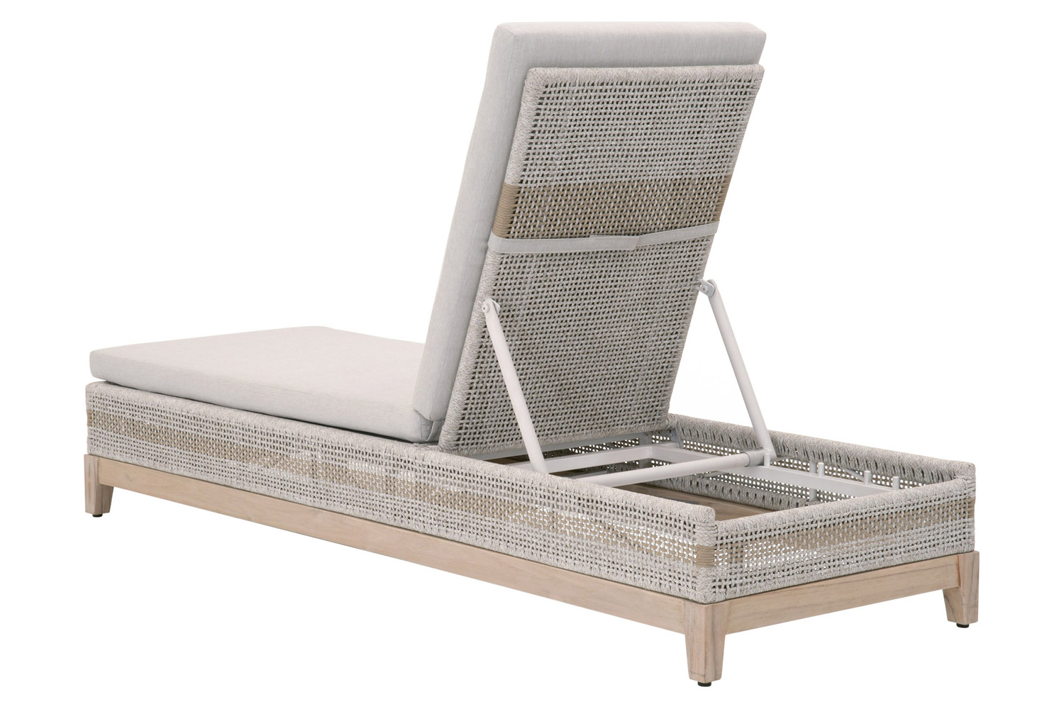 Essentials - Woven Tapestry Outdoor Chaise Lounge in Taupe