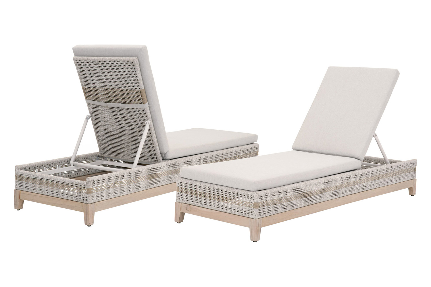 Essentials - Woven Tapestry Outdoor Chaise Lounge in Taupe