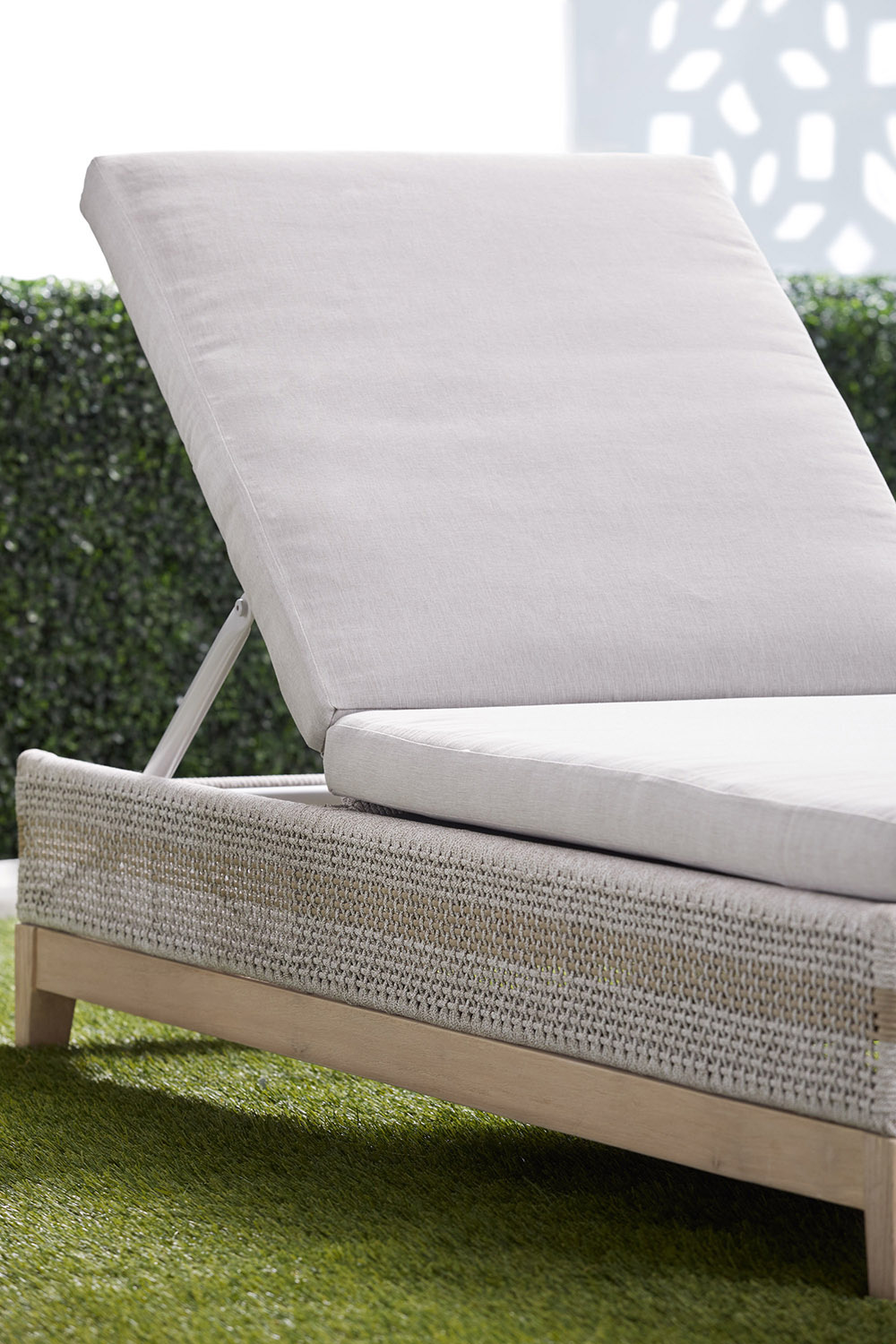 Essentials - Woven Tapestry Outdoor Chaise Lounge in Taupe