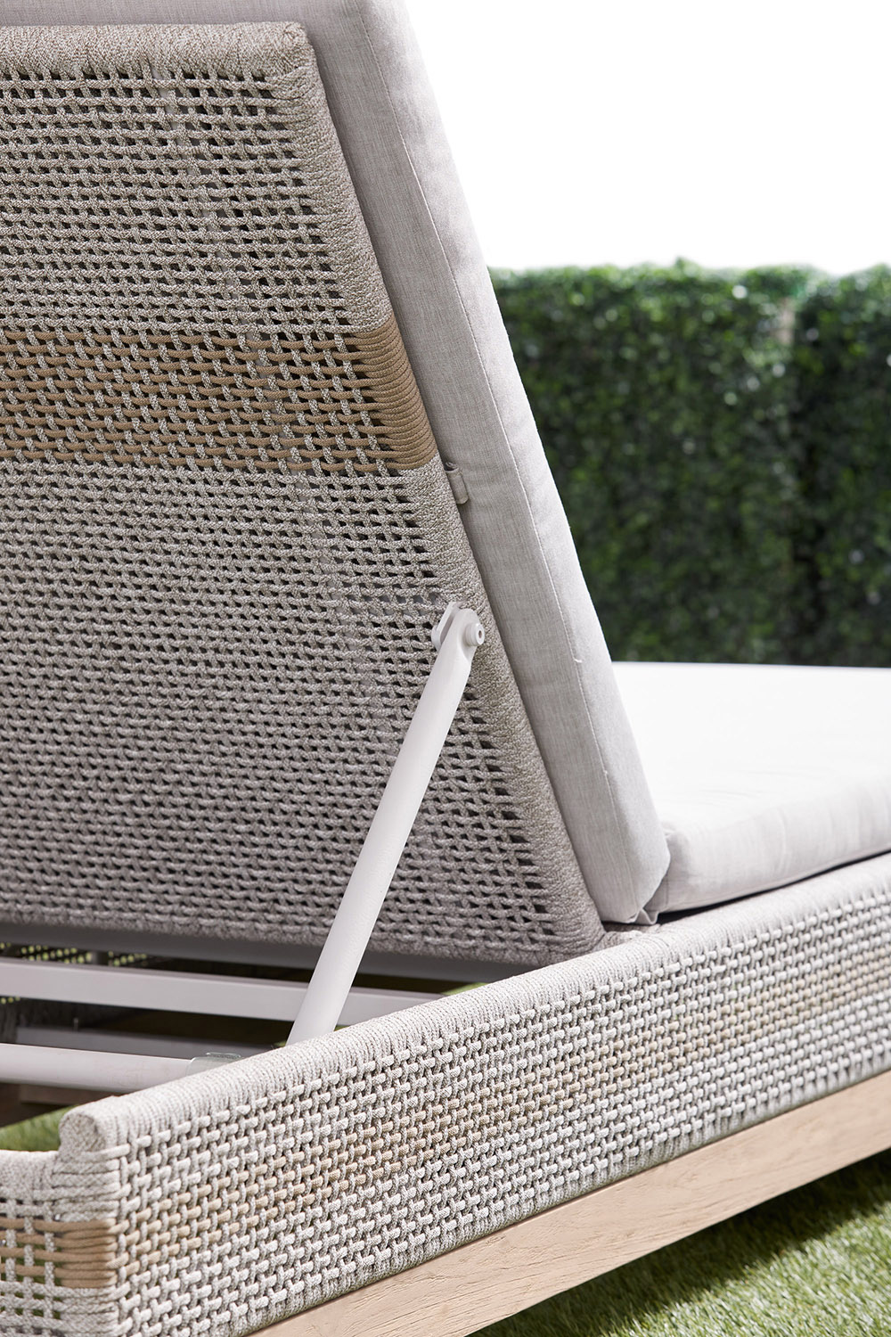 Essentials - Woven Tapestry Outdoor Chaise Lounge in Taupe