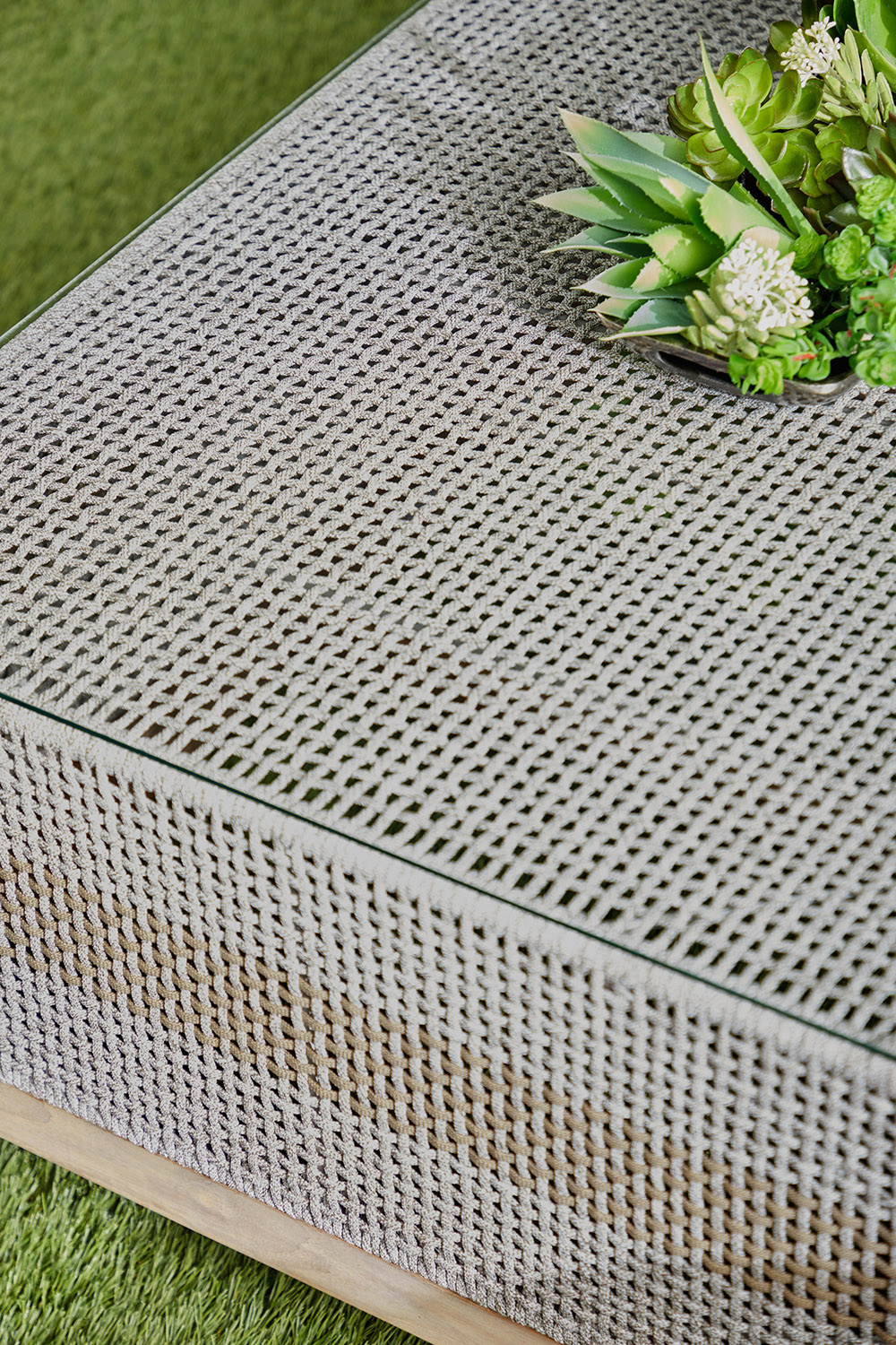 Essentials™ Woven Tapestry Outdoor Coffee Table - Taupe