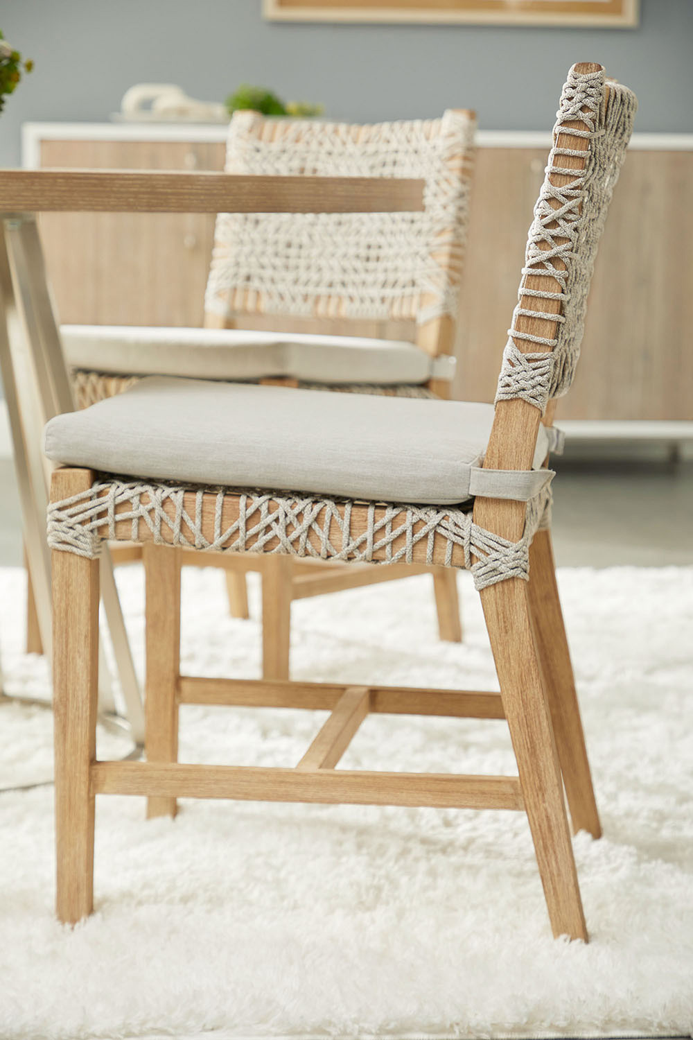 Essentials Woven Costa Dining Chair, Set of 2 - Natural Gray