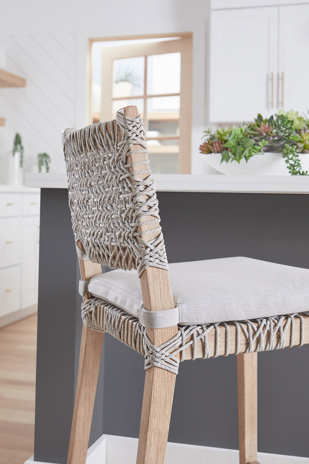 Essentials Woven Costa Counter Stool - Taupe