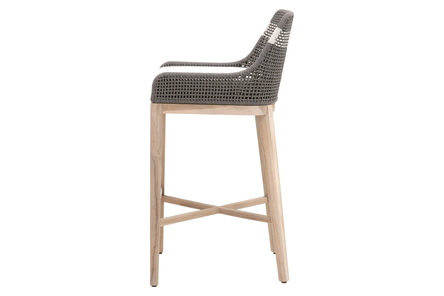 Essentials Woven Tapestry Outdoor Barstool - Dove Flat Rope