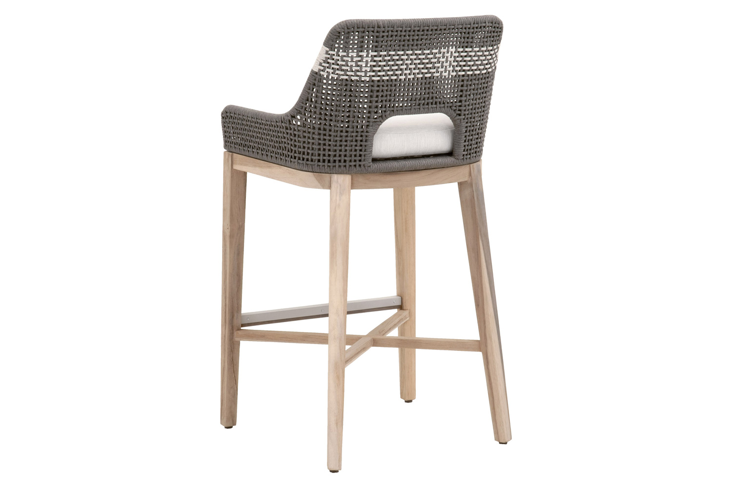 Essentials Woven Tapestry Outdoor Barstool - Dove Flat Rope