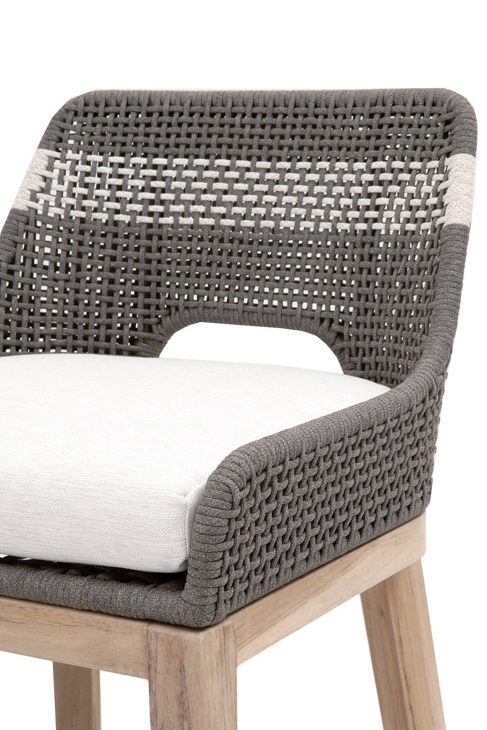 Essentials Woven Tapestry Outdoor Barstool - Dove Flat Rope