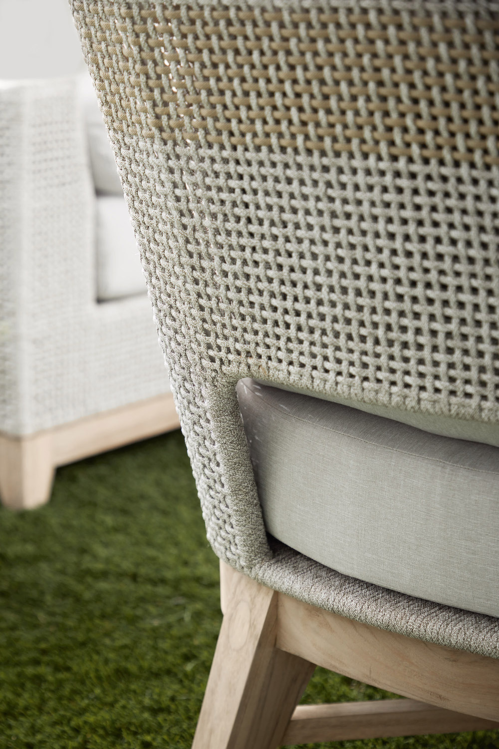 Essentials - Woven Tapestry Outdoor Club Chair in Taupe