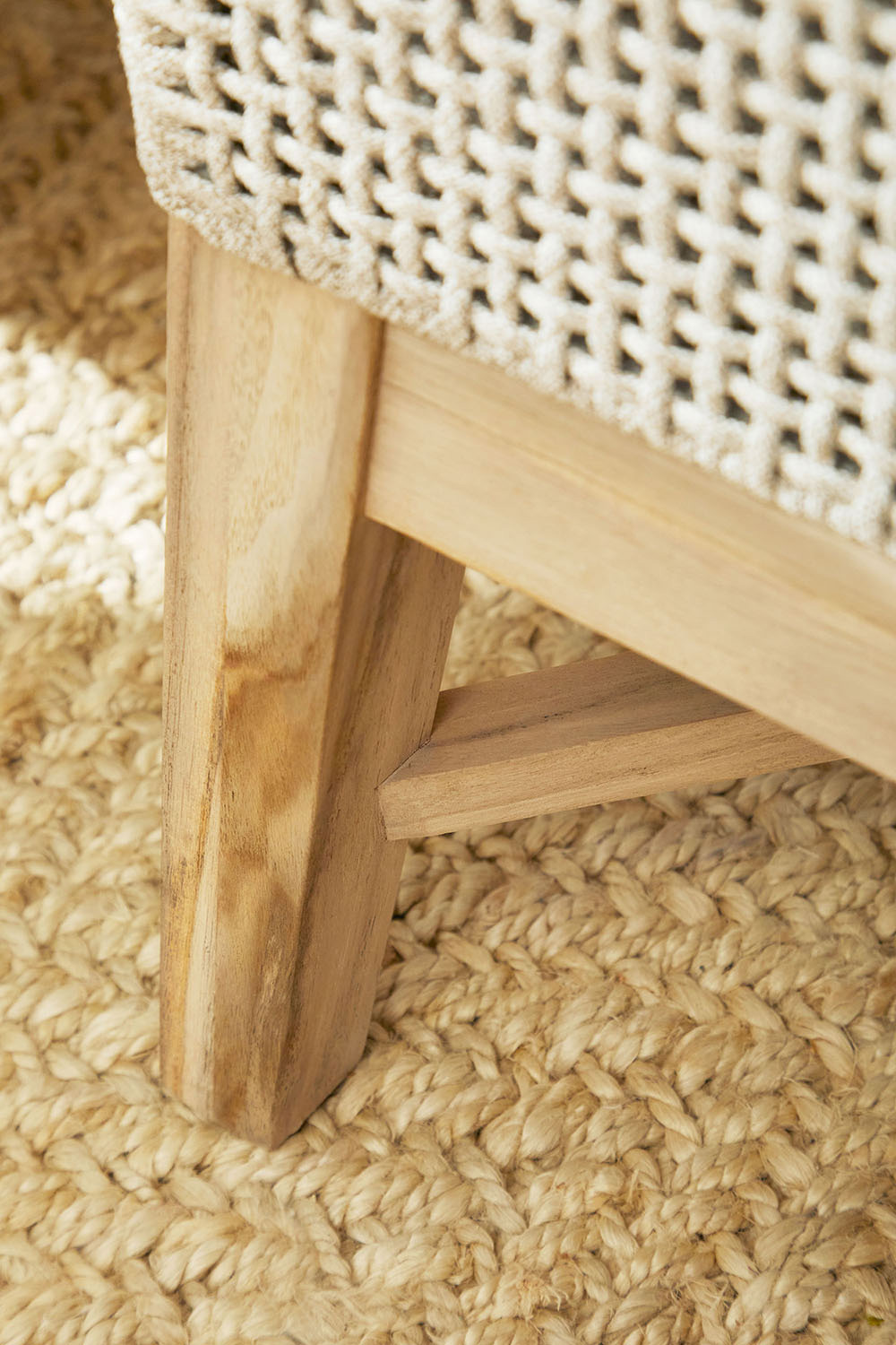 Essentials - Woven Tapestry Outdoor Footstool in Taupe