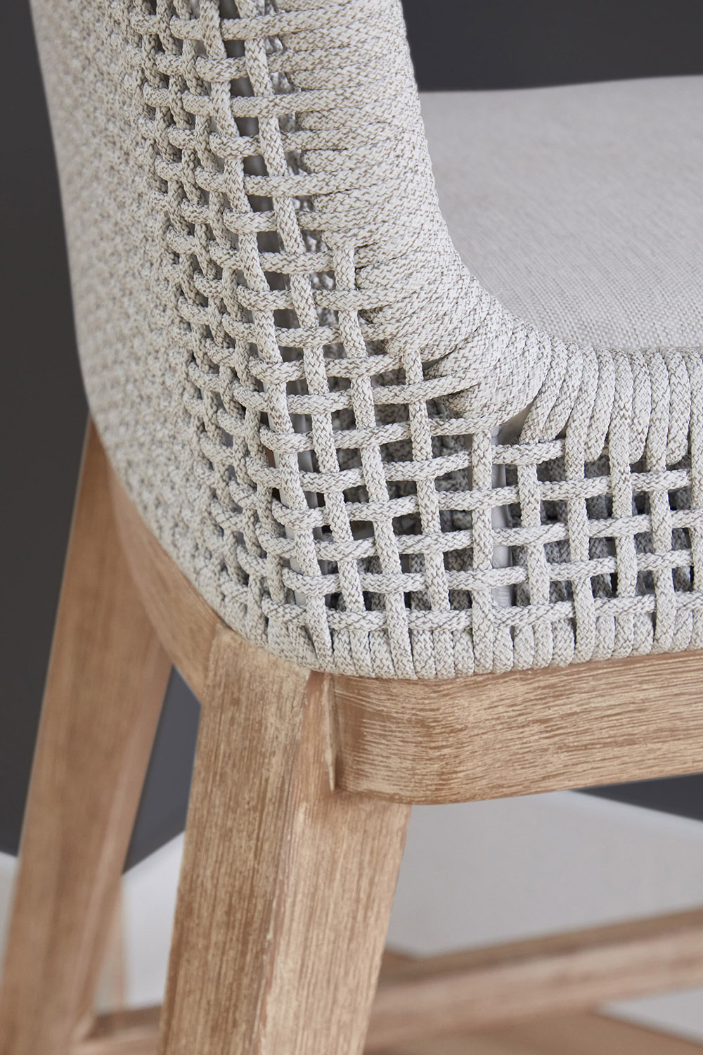 Essentials Woven Mesh Counter Stool - White Speckle Natural Gray