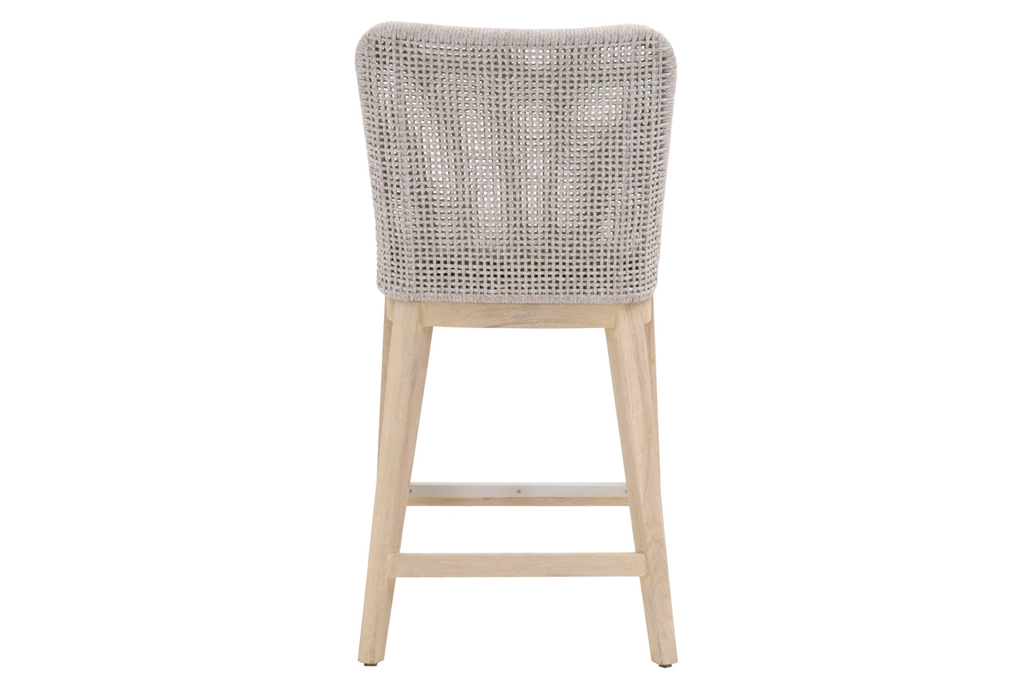 Essentials Woven Mesh Outdoor Counter Stool - Taupe White Gray Teak