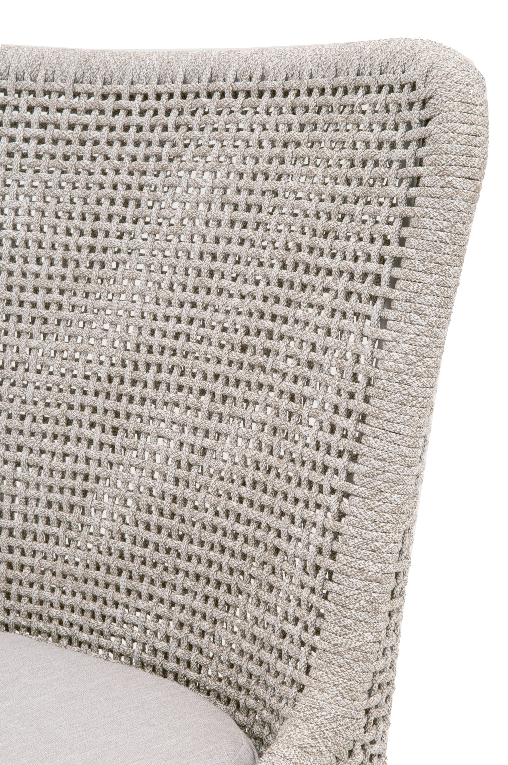 Essentials Woven Mesh Outdoor Counter Stool - Taupe White Gray Teak