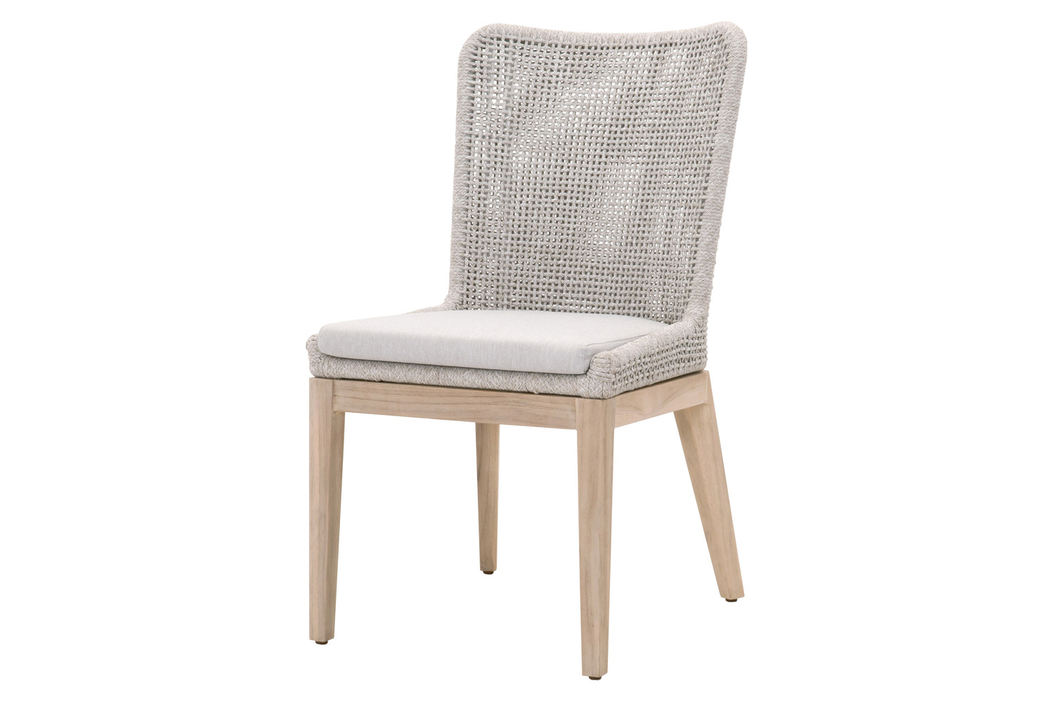 Essentials Woven Mesh Outdoor Dining Chair, Set of 2 - Taupe Flat Rope