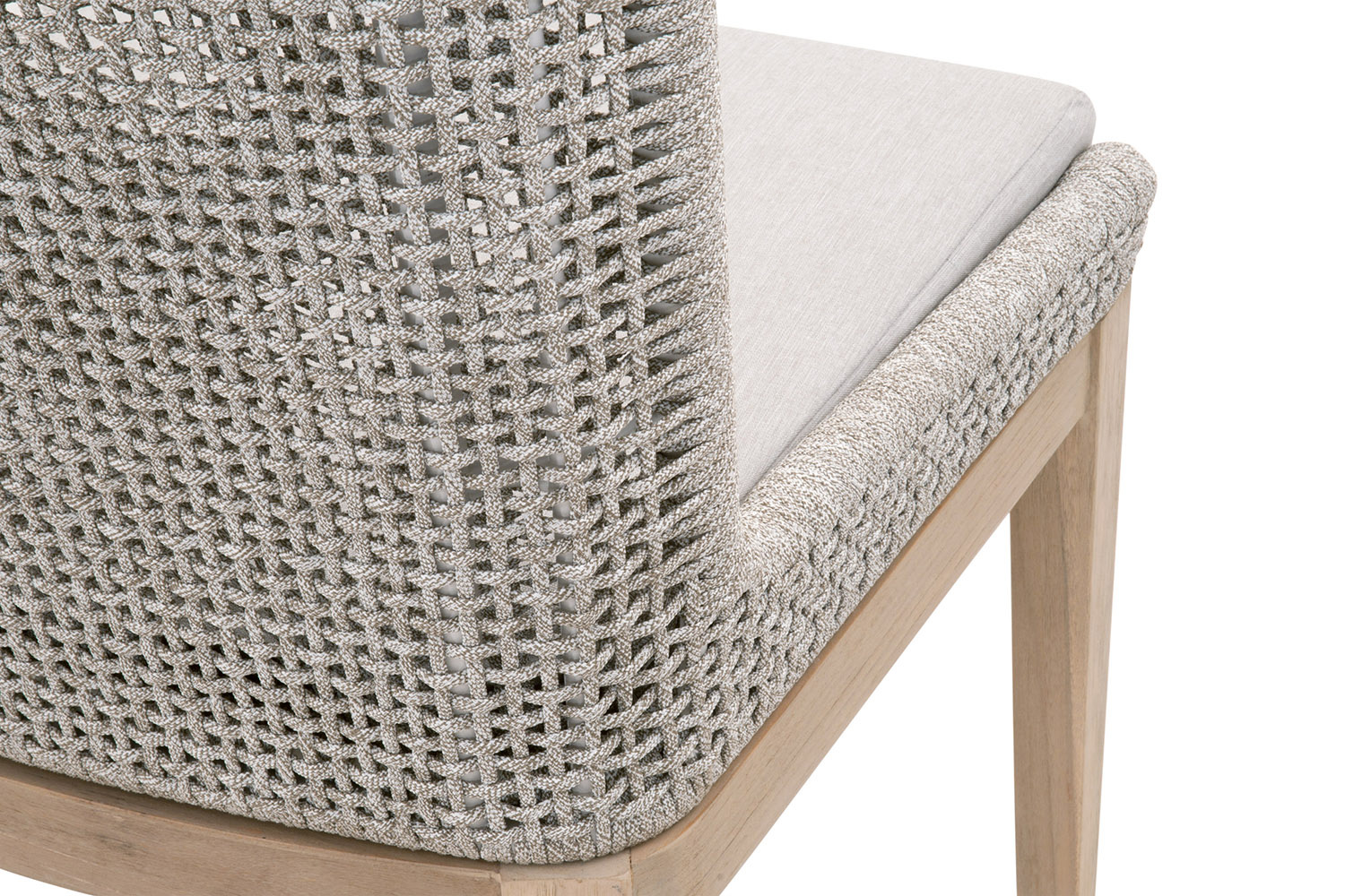 Essentials Woven Mesh Outdoor Dining Chair, Set of 2 - Taupe Flat Rope