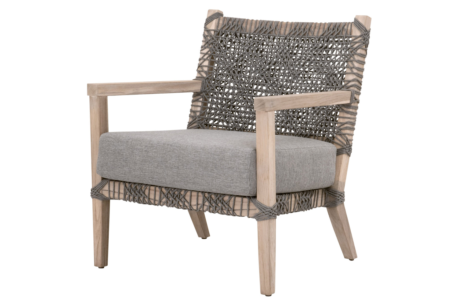 Essentials - Woven Costa Outdoor Club Chair in Dove Flat Rope