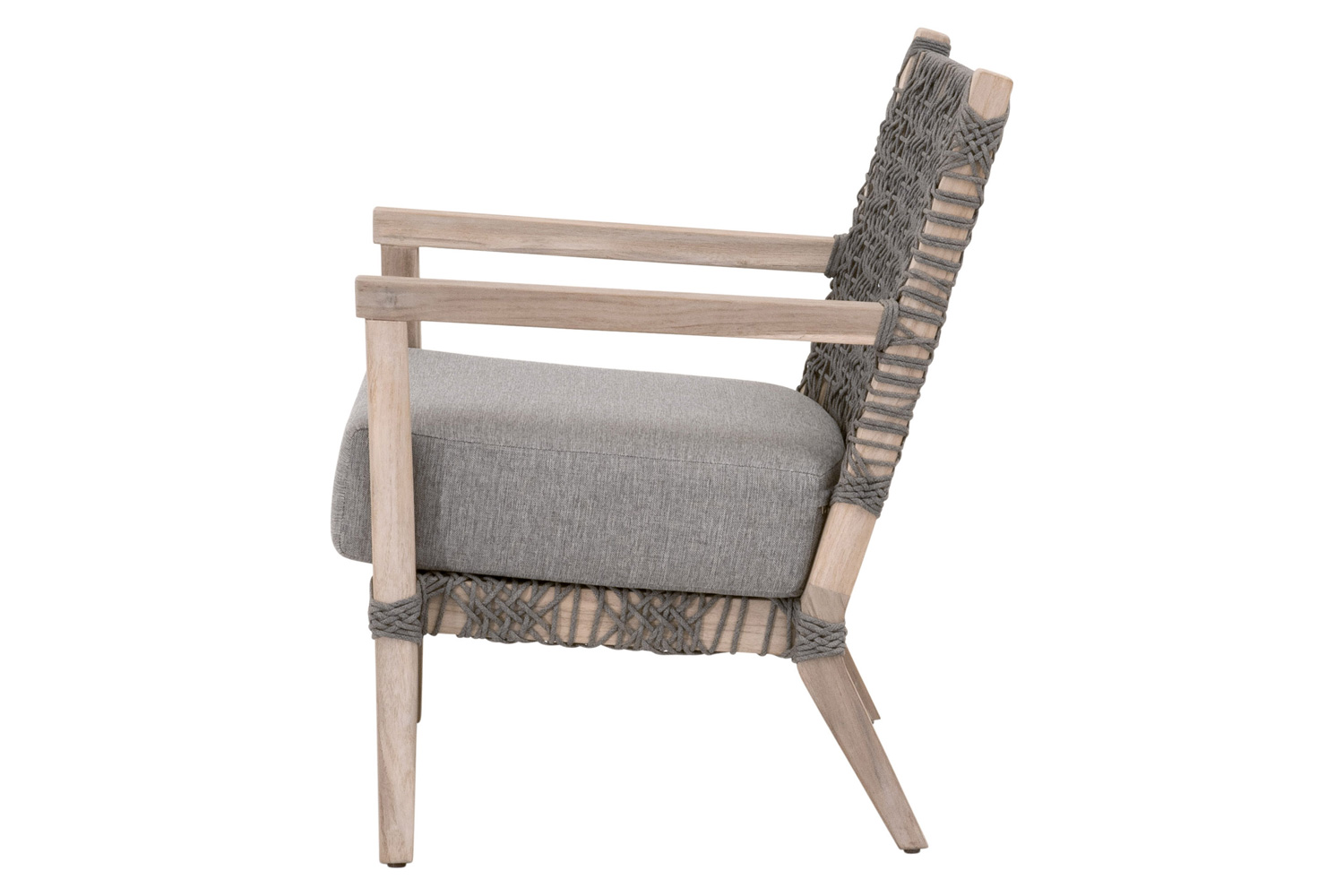 Essentials - Woven Costa Outdoor Club Chair in Dove Flat Rope