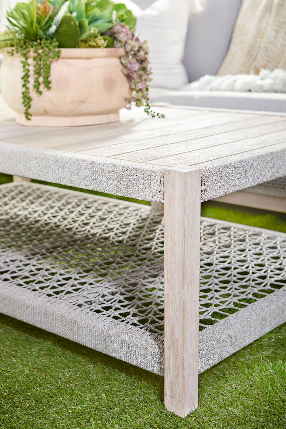 Essentials Woven Wrap Outdoor Coffee Table - Taupe