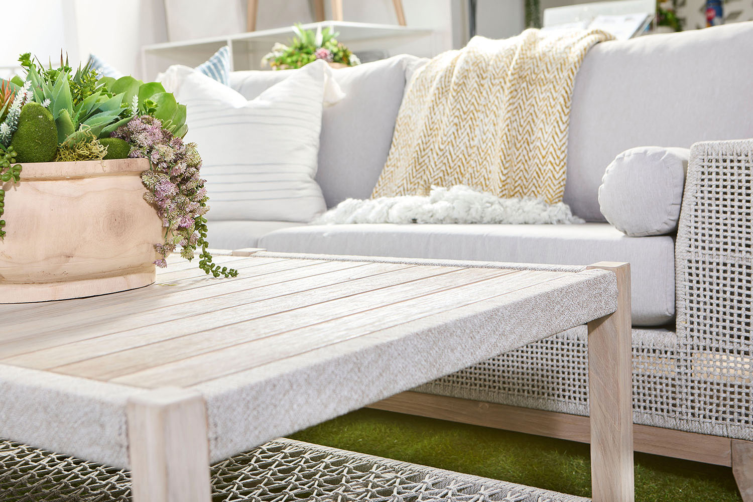 Essentials Woven Wrap Outdoor Coffee Table - Taupe