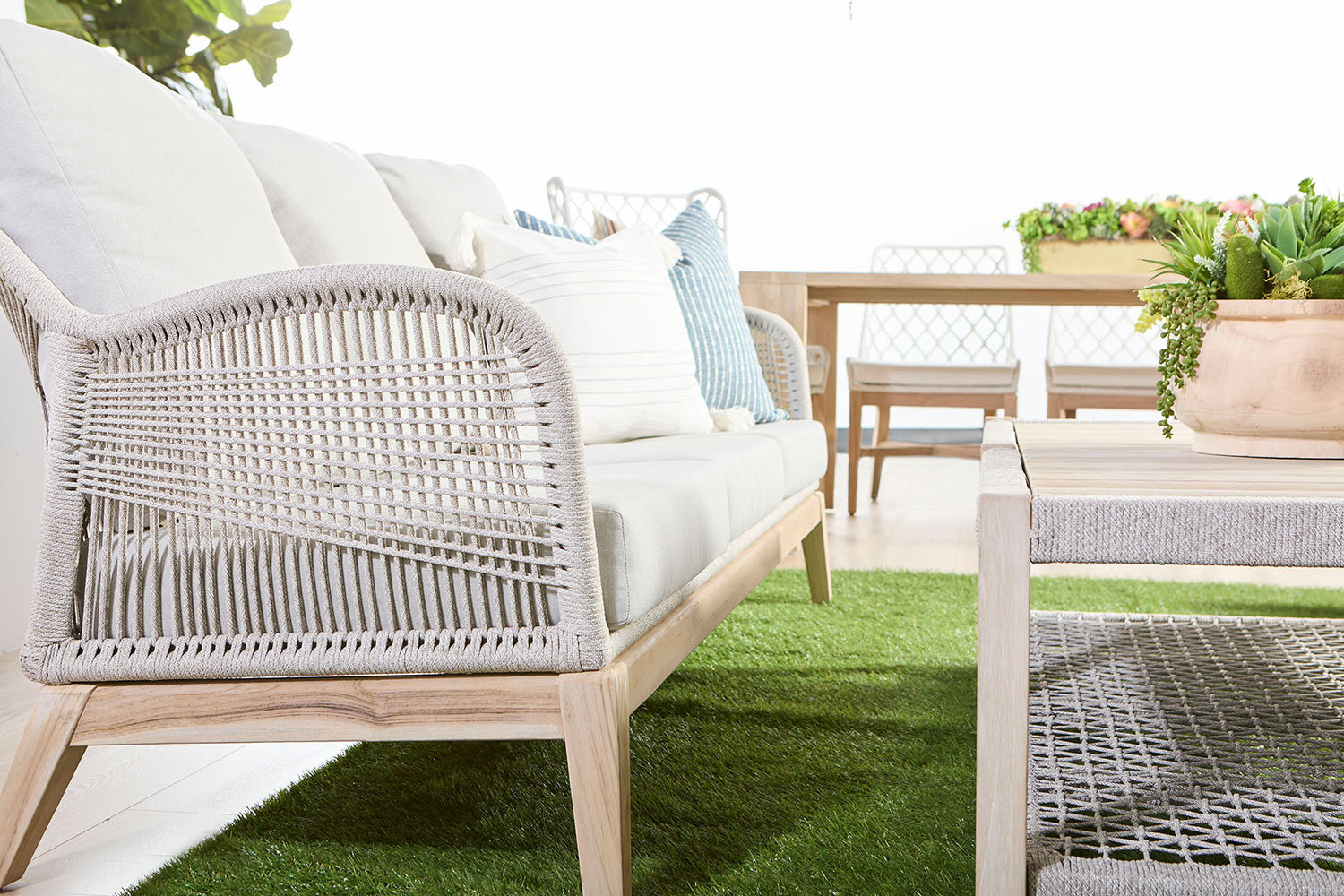 Essentials Woven Wrap Outdoor Coffee Table - Taupe