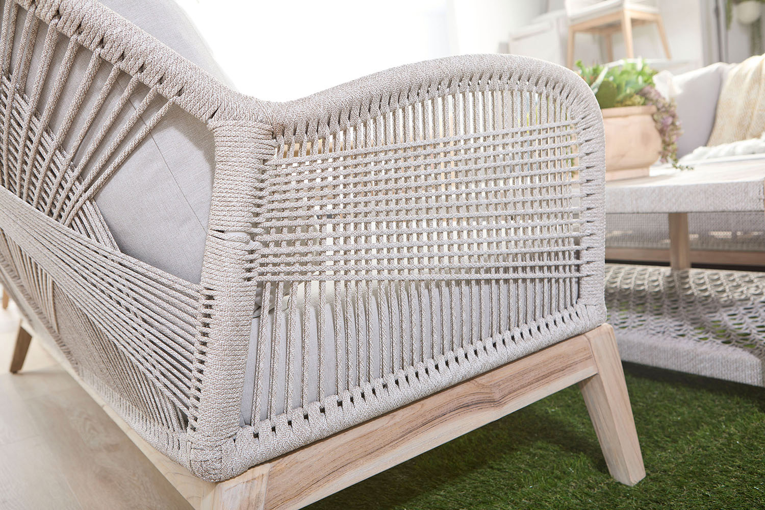 Essentials Woven Wrap Outdoor Coffee Table - Taupe