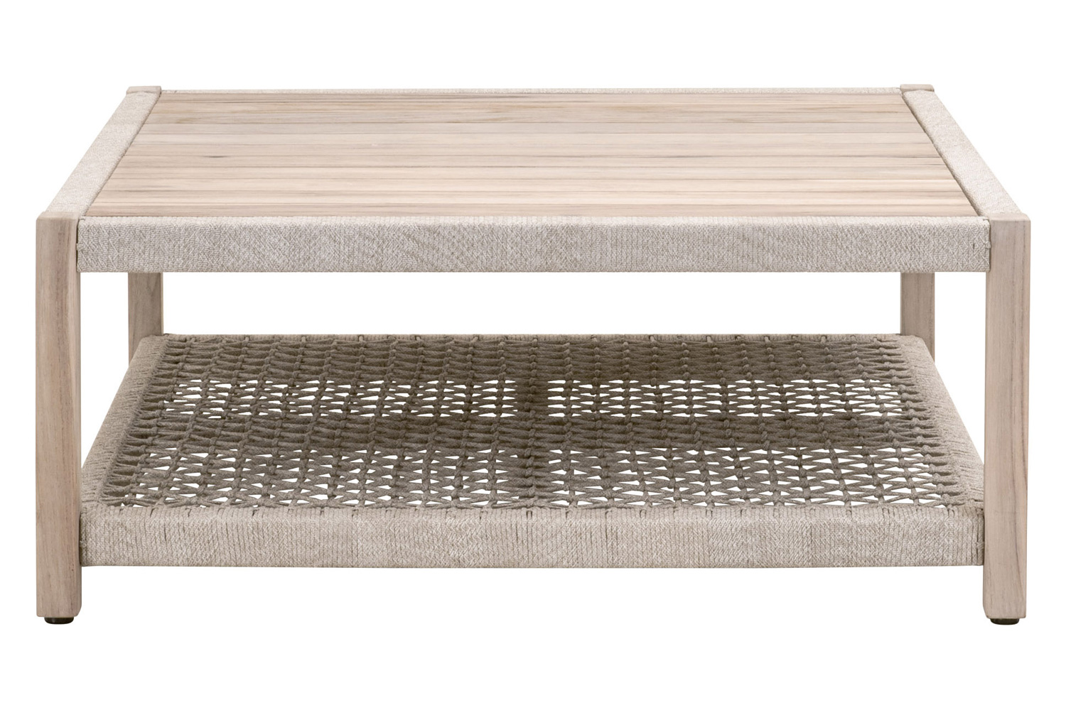 Essentials Woven Wrap Outdoor Square Coffee Table - Taupe