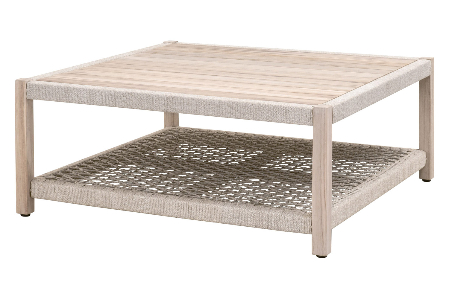 Essentials Woven Wrap Outdoor Square Coffee Table - Taupe