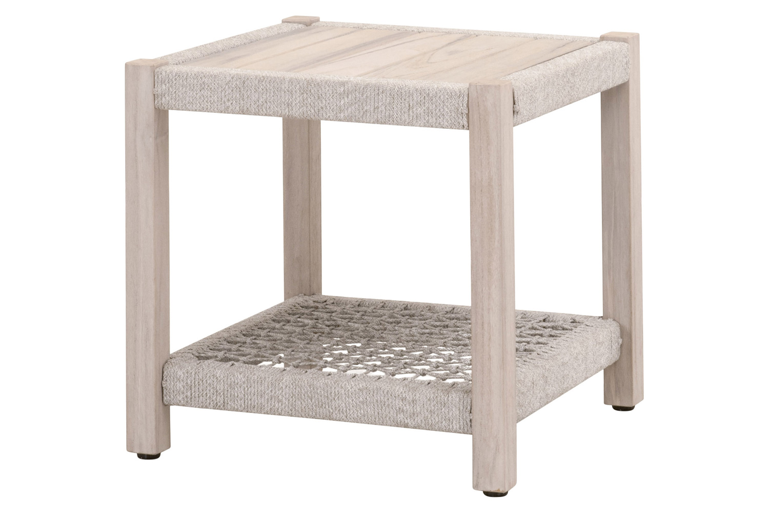 Essentials Woven Wrap Outdoor End Table - Taupe